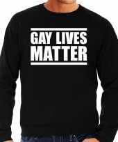 Gay lives matter anti homo lesbo discriminatie trui zwart heren