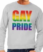 Gay pride regenboog trui grijs heren