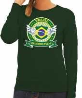 Groen brazil drinking team trui dames