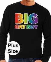 Grote maten big gay boy regenboog trui zwart heren