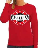 Have fear austria is here oostenrijk supporter trui rood dames