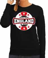 Have fear england is here engeland supporter trui zwart dames