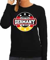 Have fear germany is here duitsland supporter trui zwart dames