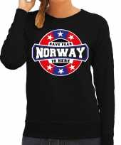 Have fear norway is here noorwegen supporter trui zwart dames