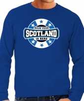 Have fear scotland is here schotland supporter trui blauw heren