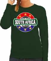 Have fear south africa is here zuid afrika supporter trui groen dames