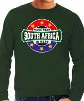 Have fear south africa is here zuid afrika supporter trui groen heren
