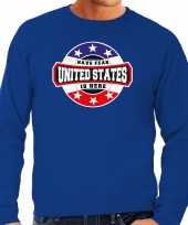 Have fear united states is here amerika supporter trui blauw heren
