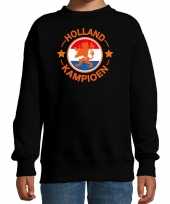 Holland kampioen leeuw zwarte trui trui holland nederland supporter ek wk kinderen