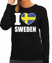 I love sweden trui trui zwart dames