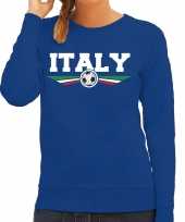 Italie italy landen voetbal trui blauw dames