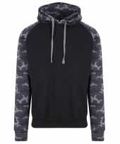 Just hoods capuchon trui camouflage black heren