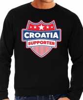 Kroatie croatia schild supporter trui zwart heren 10221172