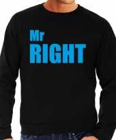 Mr right trui trui zwart blauwe letters heren