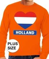 Oranje holland hart vlag grote maten trui trui heren
