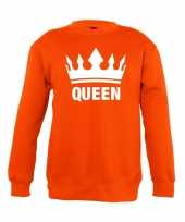 Oranje koningsdag queen trui kinderen