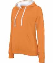 Oranje witte trui trui hoodie dames
