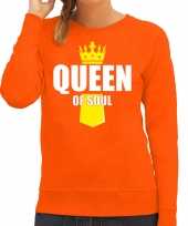 Queen of soul kroontje koningsdag trui trui oranje dames