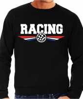 Racing race fan trui trui zwart heren
