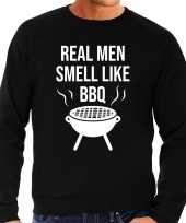 Real men smell like bbq barbecue cadeau trui zwart heren