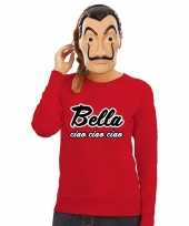 Rode bella ciao trui la casa papel masker dames