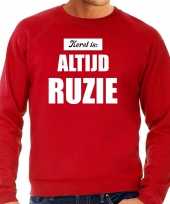 Rode foute kersttrui trui kerst is altijd ruzie outfit heren