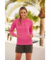 Roze trui hoodie capuchon dames
