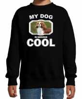 Spaniel honden trui trui my dog is serious cool zwart kinderen 10256702