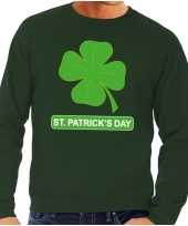 St patricksday klavertje trui groen heren