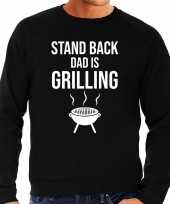 Stand back dad is grilling barbecue bbq trui zwart heren