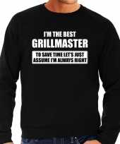 The best grillmaster bbq cadeau trui zwart heren