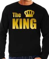 The king trui trui zwart gouden letters kroon heren