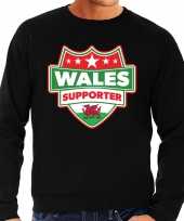 Welsh wales schild supporter trui zwart heren