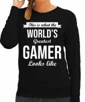 Worlds greatest gamer cadeau trui zwart dames