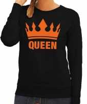 Zwart queen kroon trui dames
