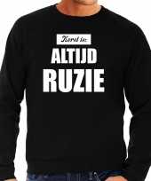 Zwarte foute kersttrui trui kerst is altijd ruzie outfit heren