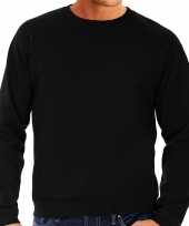Zwarte trui sweatshirt trui grote maat ronde hals heren
