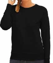Zwarte trui sweatshirt trui raglan mouwen ronde hals dames