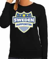 Zweden sweden schild supporter trui zwart dames