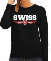 Zwitserland switzerland landen trui zwart dames